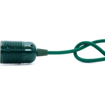 Objímka na žárovku Objímka E27 kovová barvená dl.závit s textilním kabelem dle výběru