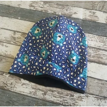 Kojenecká čepice Yháček Šmoulí oboustranná čepička - Malý levhart S