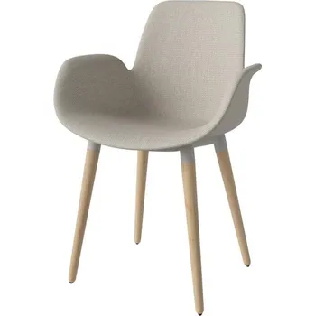 Jídelní židle Bolia Jídelní židle Seed Wood Upholstered s područkami, white pigmented oak / London ivory