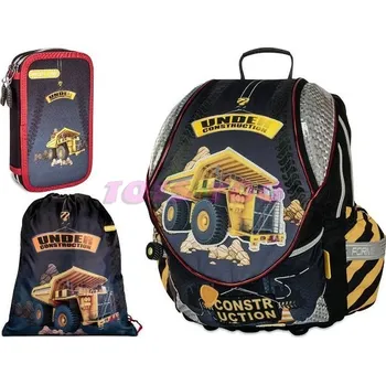 Školní batoh Batoh ergonomický Construction 3dílný set - akce