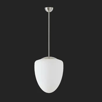 Osvětlení OSMONT AST45509 ASTRA P závěsné skleněné svítidlo nerez broušená / bílá IP40 150W E27