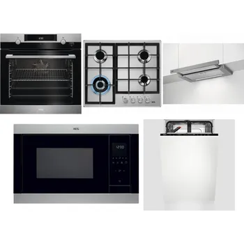 Set domácích spotřebičů AEG Mastery SteamBake BCK455350M + AEG Mastery StepPower HGB64420SM + AEG DPE5660M + AEG Mastery MSB2547D-M + AEG Mastery GlassCare FSE73407P