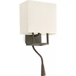FARO VESPER nástěnná lampa, hnědá a béžová, se čtecí lampičkou