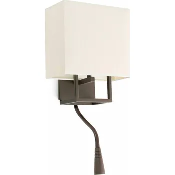 Nástěnné svítidlo FARO VESPER nástěnná lampa, hnědá a béžová, se čtecí lampičkou