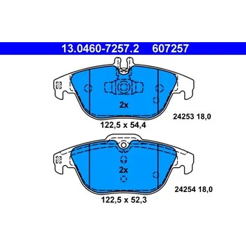 Brzdová destička Sada brzdových destiček, kotoučová brzda ATE 13.0460-7257.2