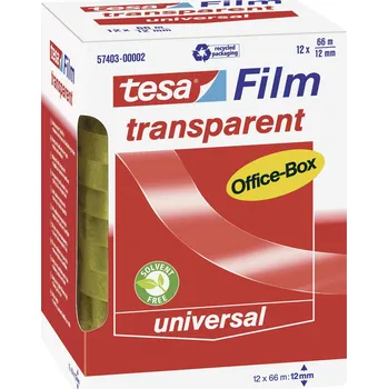 Izolační páska tesa OFFICE-BOX 57403-00002-01 tesafilm transparentní (d x š) 66 m x 12 mm 12 ks