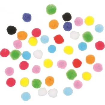 Vánoce Bambulky 1,5 cm 60 kusů v sáčku, mix barev