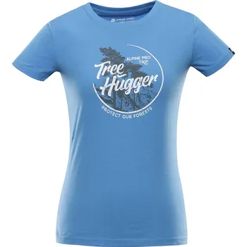 Dámské oblečení ALPINE PRO Worlda modré dámské triko 100% organická bavlna S