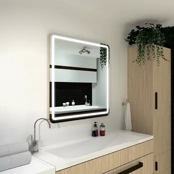 Zrcadlo Koupelnové zrcadlo zaoblené MADRID PREMIUM s LED osvětlením šířka: 60 cm, výška: 60 cm