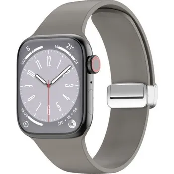 Řemínek na hodinky Silikonový řemínek s kovovým magnetickým zapínáním pro Apple Watch 42mm / 41mm / 40mm / 38mm - šedý