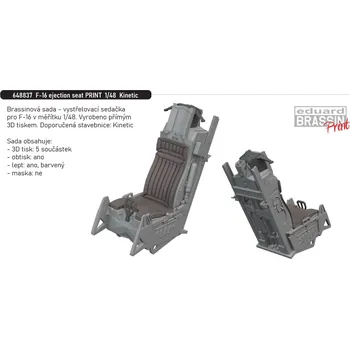 Plastikový model Eduard 1/48 F-16 ejection seat PRINT (KINETIC)