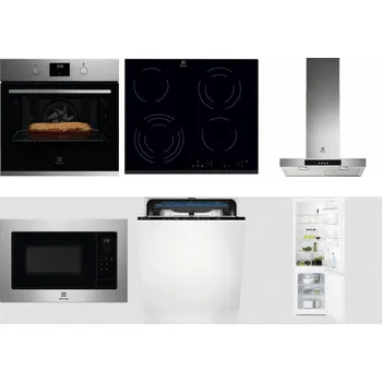 Set domácích spotřebičů ELECTROLUX KOFGH70TX + ELECTROLUX EHF6343FOK + ELECTROLUX LFT426X + ELECTROLUX EMS4253TEX + ELECTROLUX EES48200L + ELECTROLUX LNT3LF18S