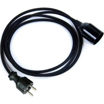 Příslušenství pro svítidlo Textilní kabel 2x0,75mm2 Černý CR3 s objímkou a vidlicí
