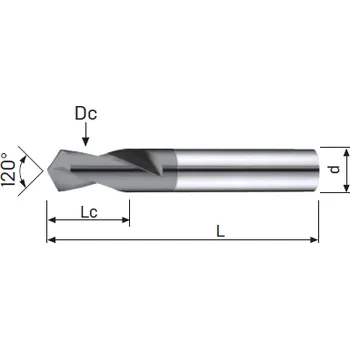 Fréza Nc navrtávák tvrdokovový 120° 10,00x25x75 altixn, 48hrc