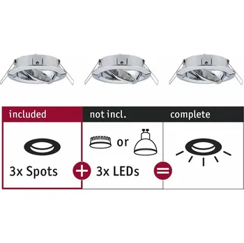 Bodové svítidlo PAULMANN Vestavné svítidlo Choose spot výklopné max. 10W chrom 230V 924.88