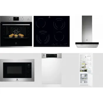 Set domácích spotřebičů ELECTROLUX KODGH70TX + ELECTROLUX EHF6343FOK + ELECTROLUX LFT766X + ELECTROLUX EMS4253TEX + ELECTROLUX EEM43300IX + ELECTROLUX LNT3LF18S