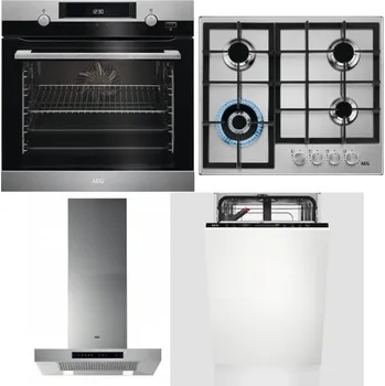 Set domácích spotřebičů AEG Mastery SteamBake BCK455350M + AEG Mastery StepPower HGB64420SM + AEG Mastery DBB5660HM + AEG Mastery GlassCare FSE73407P
