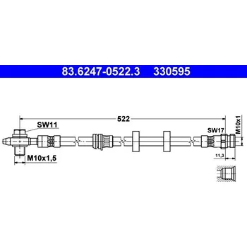 Brzdová hadice Brzdová hadice ATE 83.6247-0522.3