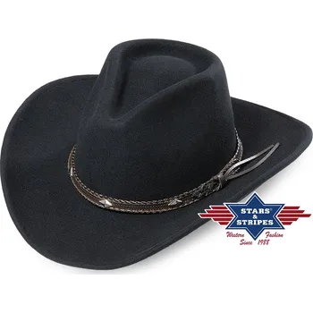 Klobouk Stars & Stripes Westernový klobouk "DALLAS BLACK" Velikost: S