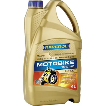 Motorový olej RAVENOL MOTOBIKE 4-T MINERAL 15W-40 4L (Minerální motorový olej Ravenol Motobike 4-T Mineral 15W-40)
