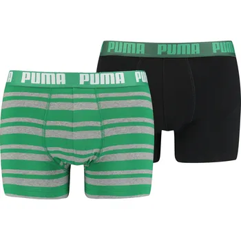 Boxerky Pánské boxerky PUMA HERITAGE STRIPE BOXER 2P 90783806 GREEN S