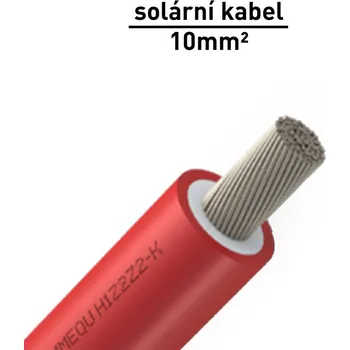 solární kabel Solární kabel 1x10mm², UV ochrana - cena za 1m - ČERVENÝ
