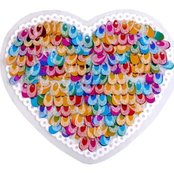 Látková záplata Flitrová nažehlovačka - srdce