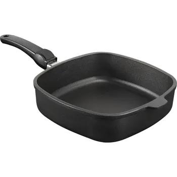 Pánev Profesionální titanová hluboká pánev SKK Titanium Durit 28x28 cm Indukce hladká odnímatelná ručka