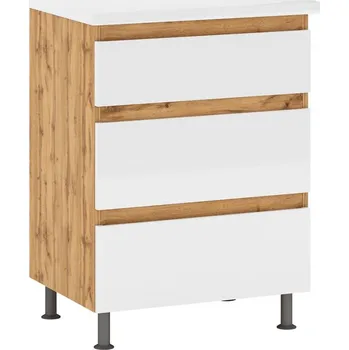 Kuchyňská skříňka Kuchyňská skříňka Magnolia 60 cm, bílá/ dub wotan, D60 3S