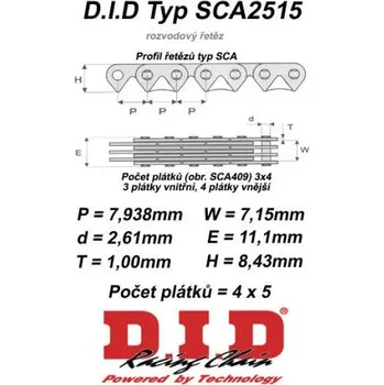 Řetězová sada pro motocykl D.I.D Rozvodový řetěz DID KAWASAKI ZRX 1100 rok 97-00