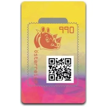 Poštovní známka (2021) Rakousko - Krypto známka 3.1 (Rhino) - nosorožec