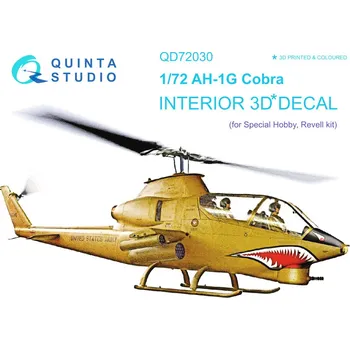 Plastikový model Quinta studio 1/72 AH-1G 3D-Print&col.Interior (Special hobby, Revell)