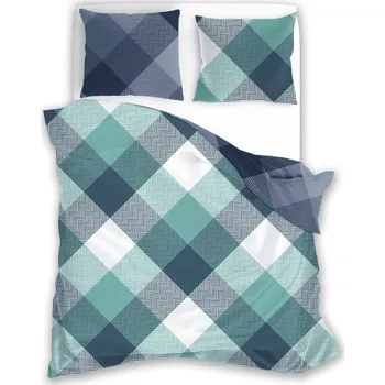 Povlečení Faro Francouzské flanelové povlečení Parquet 004 zelené 220 x 200, 70 x 80 cm