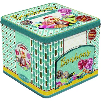 Dóza na potraviny Easy Life, Itálie Easy Life - Plechová dóza sladkosti Bonbons - 14,6×14,6×13,2 cm Barva: jako na obrázku, Velikost: 14,6x14,6x13,2