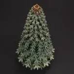 AMADEA Dřevěná dekorace 3D strom zelený 11 cm