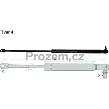 Karosérie Plynová vzpěra 740/370 mm, 270 N, na motor pro Fendt, G186502900020