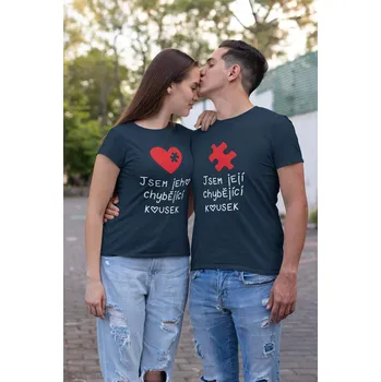 Pánské tričko Trička pro páry Chybějíci kousek Barva: Petrolejová, Dámska velikost: XL, Pánska velikost: 4XL