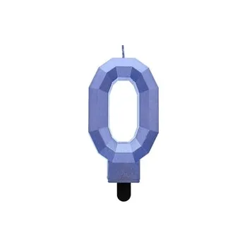 Dortová svíčka Dortová svíčka DIAMANTOVÁ MODRÁ - Číslice 0