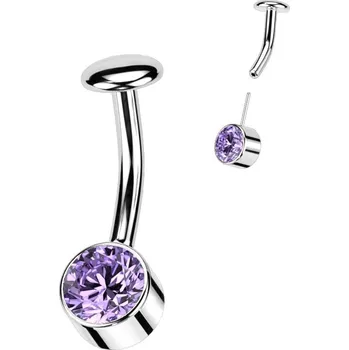 Piercing PUSH IN piercingu do pupíku TITAN (fialová)