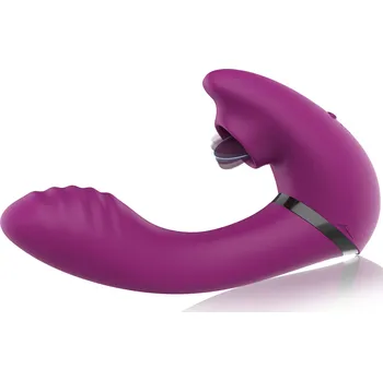 Vibrátor Paloqueth Dual G-Spot & Licking Tongue Vibrator Purple