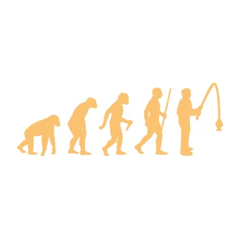 Samolepící dekorace Evoluce 005 rybář pravá (08 - béžová) SAMOLEPKA NA AUTO, NÁLEPKA, FÓLIE, POLEP, TUNING, VLASTNÍ TEXT, TISK, AUTOSAMOLEPKY.cz, POLEPY, OBRÁZEK, LOGO, 3D STICKERS