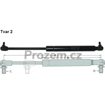 Kapota Plynová vzpěra 235/110 mm, 150 N, na střešní okno pro Deutz Fahr, 04414159
