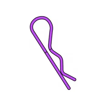 RC vybavení Team Corally - sponky karoserie - 45° ohnuté - malé - fialové - 10 ks.