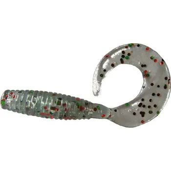 Umělá nástraha Tenki gumová nástraha twister 4cm Průhledná s barevnými flitry