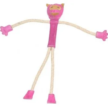 Hračka pro psa animALL Hračka Opice kůže s provazy barevná 48 cm
