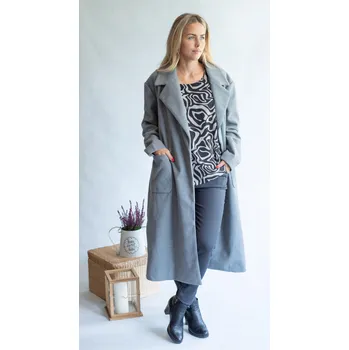 Dámský kabát Kabát s límcem Escandelle Paris 22392 barva: šedá, velikost: L