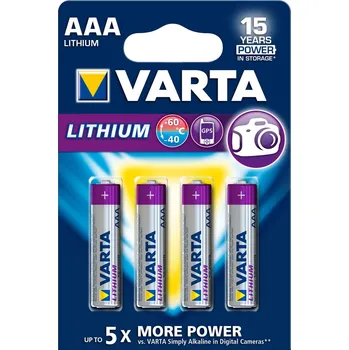 Lithiová baterie Varta Lithium AAA 1.5V, 4ks, VARTA-6103/4B