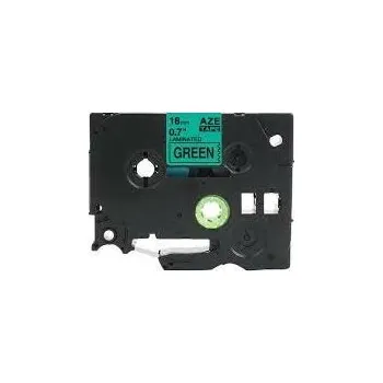 Pásek do tiskárny Kompatibilní páska Brother TZ-741 / TZe-741, 18mm x 8m, černý tisk / zelený podklad