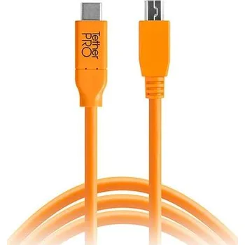 Kabel do PC Tether Tools TetherPro USB-C na 2.0 Mini-B 5-Pin 4,6 m oranžový CUC2415-ORG