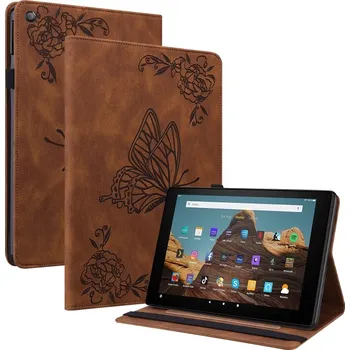 Pouzdro na tablet VSECHNONAMOBIL 54259 ART BUTTERFLY Zaklápěcí pouzdro Amazon Kindle Fire HD 10 2019 / 2017 (9. generace / 7. generace) hnědé